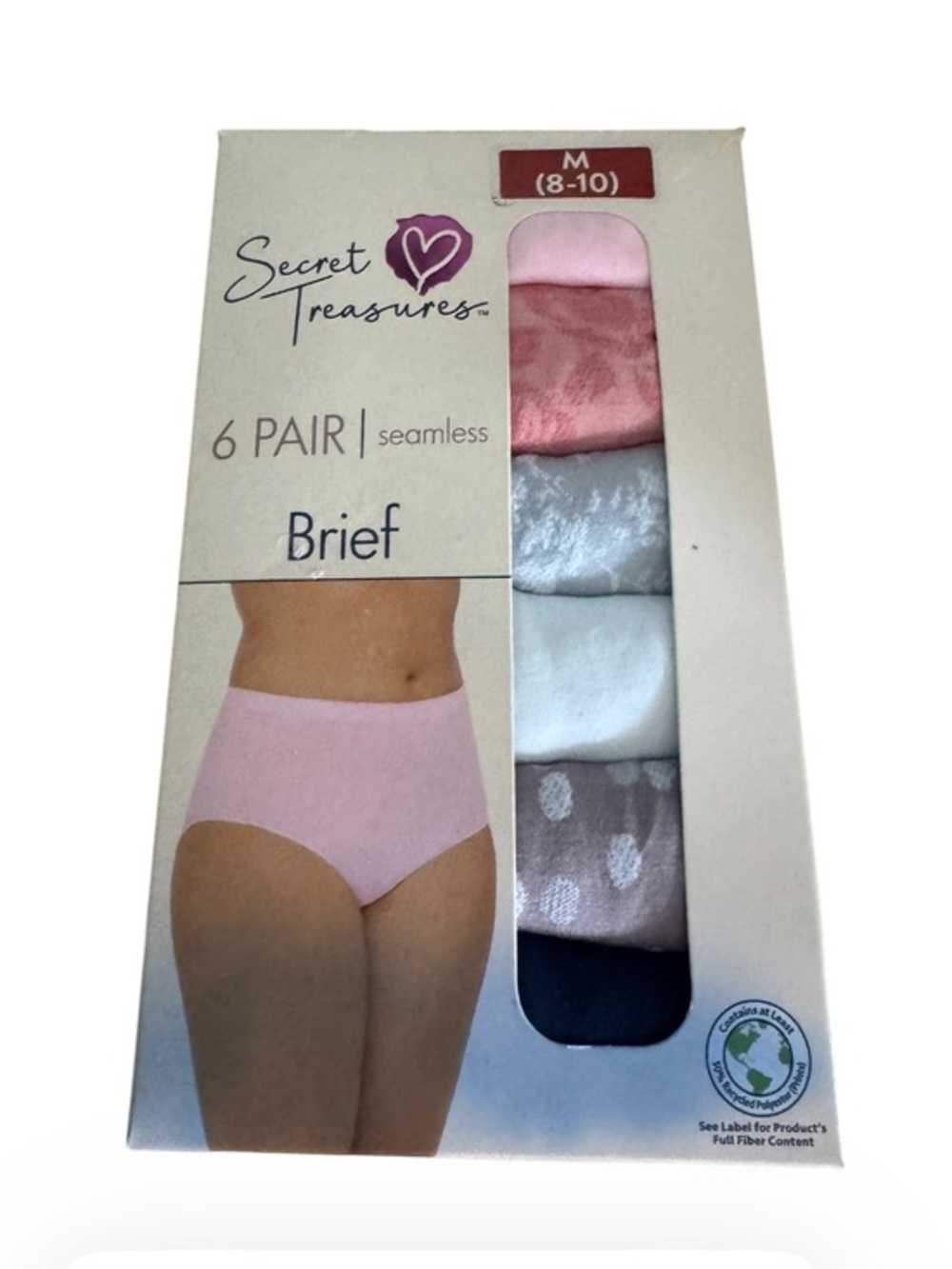 SECRET TREASURES woman's Seamless Brief Panties multicolor size medium (8-10)